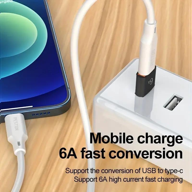 6A Fast Transfer Type-C to USB Adapter, 1 Count OTG Adapter, PD Adapter, Phone Type-C Charging Adapter for Samsung, Huawei, Android Phone, Laptop, Earphones