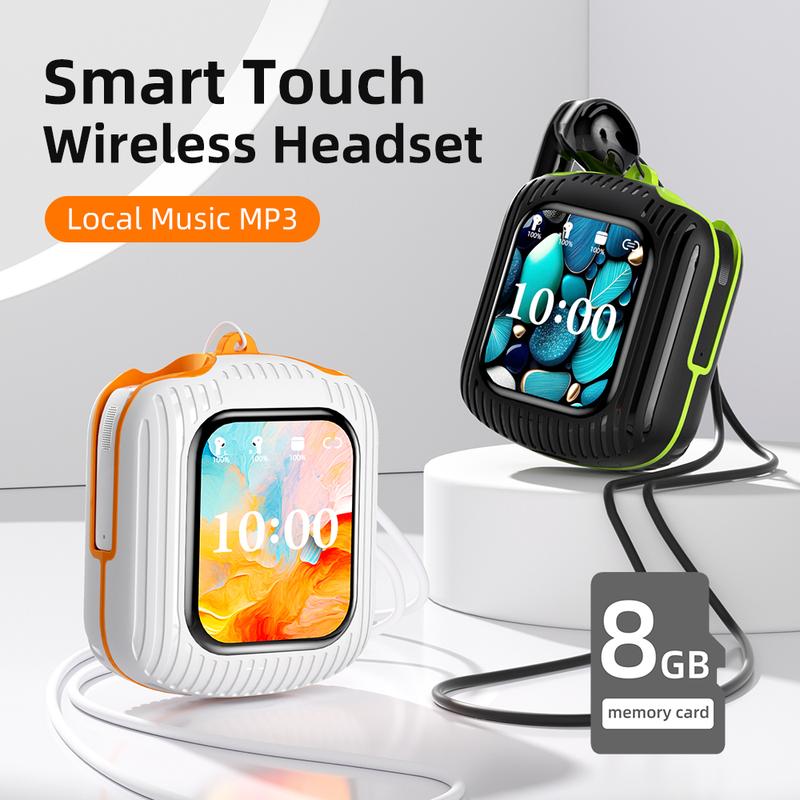 Smart Wireless Touch Screen Multifunctional  With Compact Lanyard ENC Noise Cancelling Bluetooth  And 8GTF Card For Smart Phones For Apple IPhone, IPad, Laptops, Gifts For Family, Friends, Kids, Hallowoon, Fall Earbud Electronic Headset Watches Wearable