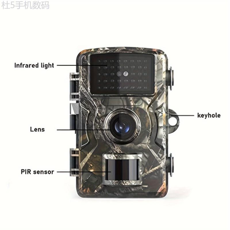 Upgraded Version Hunting Camera, With 2-inch Screen, HD Wildlife Tracking Camera, Night Vision PIR 393.7 Inches, 0.8 Seconds Trigger Motion Activation For Outdoor Wildlife Surveillance Camouflage