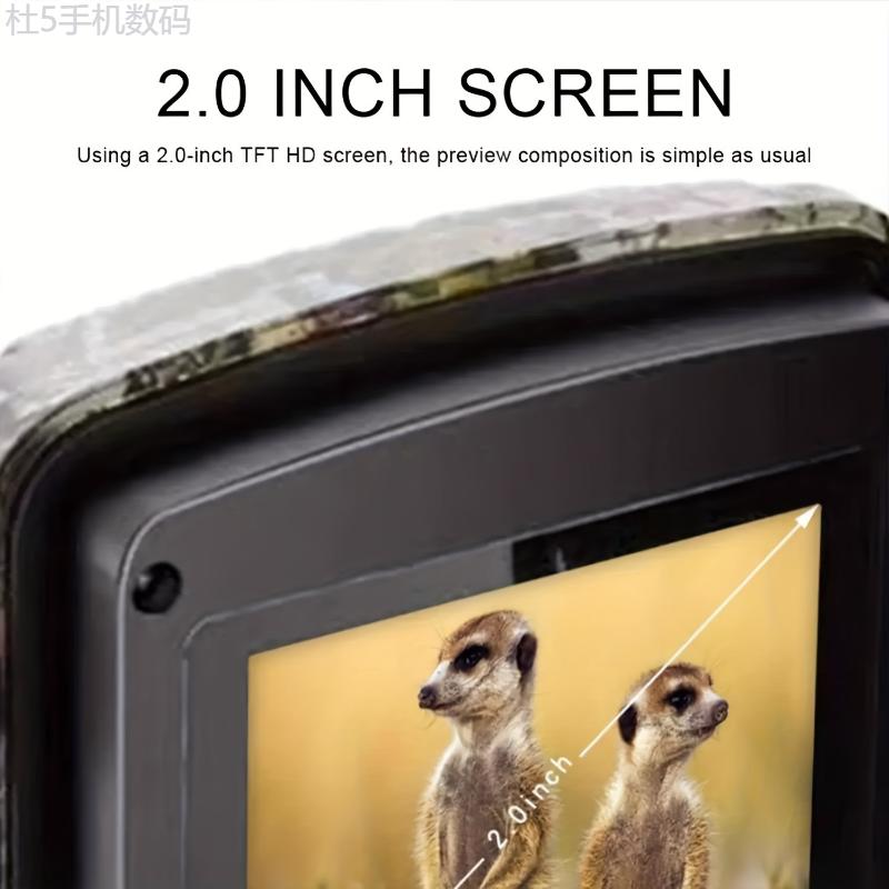 Upgraded Version Hunting Camera, With 2-inch Screen, HD Wildlife Tracking Camera, Night Vision PIR 393.7 Inches, 0.8 Seconds Trigger Motion Activation For Outdoor Wildlife Surveillance Camouflage