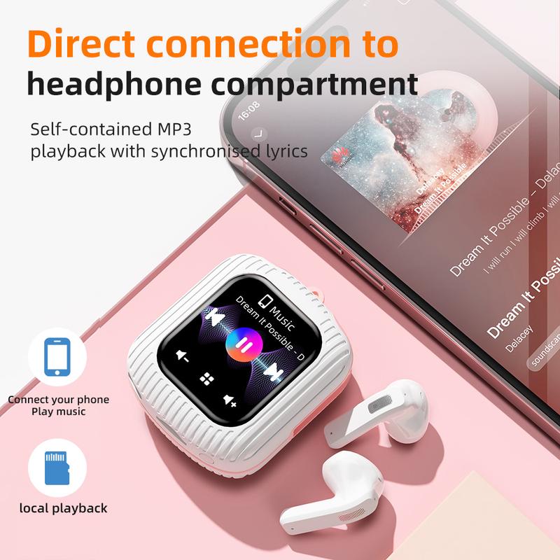 Smart Wireless Touch Screen Multifunctional  With Compact Lanyard ENC Noise Cancelling Bluetooth  And 8GTF Card For Smart Phones For Apple IPhone, IPad, Laptops, Gifts For Family, Friends, Kids, Hallowoon, Fall Earbud Electronic Headset Watches Wearable