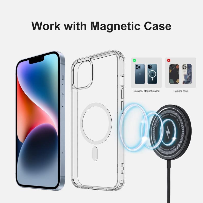 30W Magnetic Wireless Charger For iPhone 16 15 14 13 12 Pro Max Samsung Galaxy S24 S23 S22 Ultra USB Type C Fast Charging Phone Fast Charger Cable Electronic Smartphone Accessories