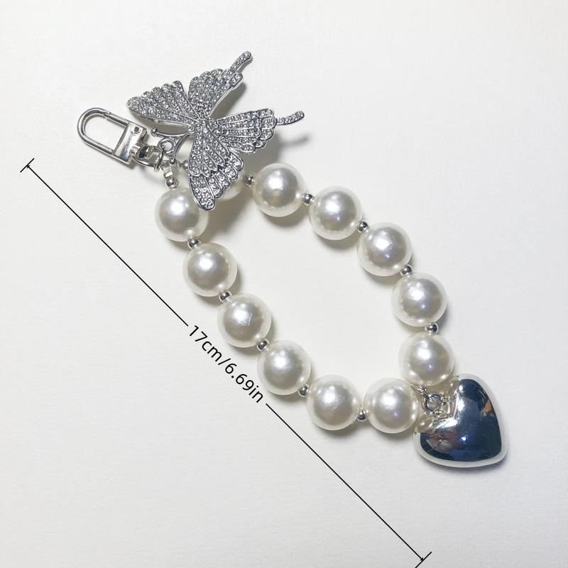 Faux Pearl Decorated Phone Chain, Fashionable Short Phone Lanyard, Phone Strap for Women & Girls, Mobile Phone Decoration Accessories