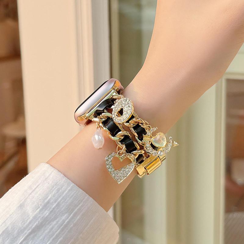 Fashion Rhinestone Decorated Watch Band, Fashionable Watch Band for iWatch Series 38mm 40mm 41mm 42mm 44mm 49mm, Watch Band for Women