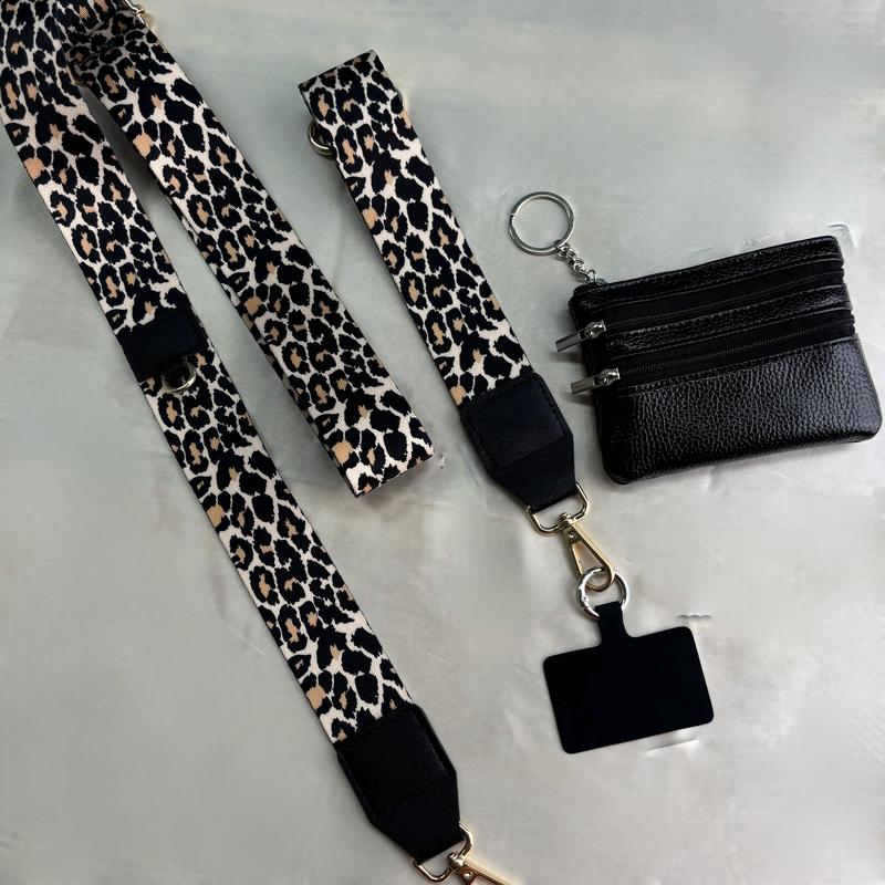 Phone Strap with Zipper Wallet Pouch, 2024 Clip & Go Crossbody Strap, Adjustable & Detachable  Smartphone Accessories Cellphone