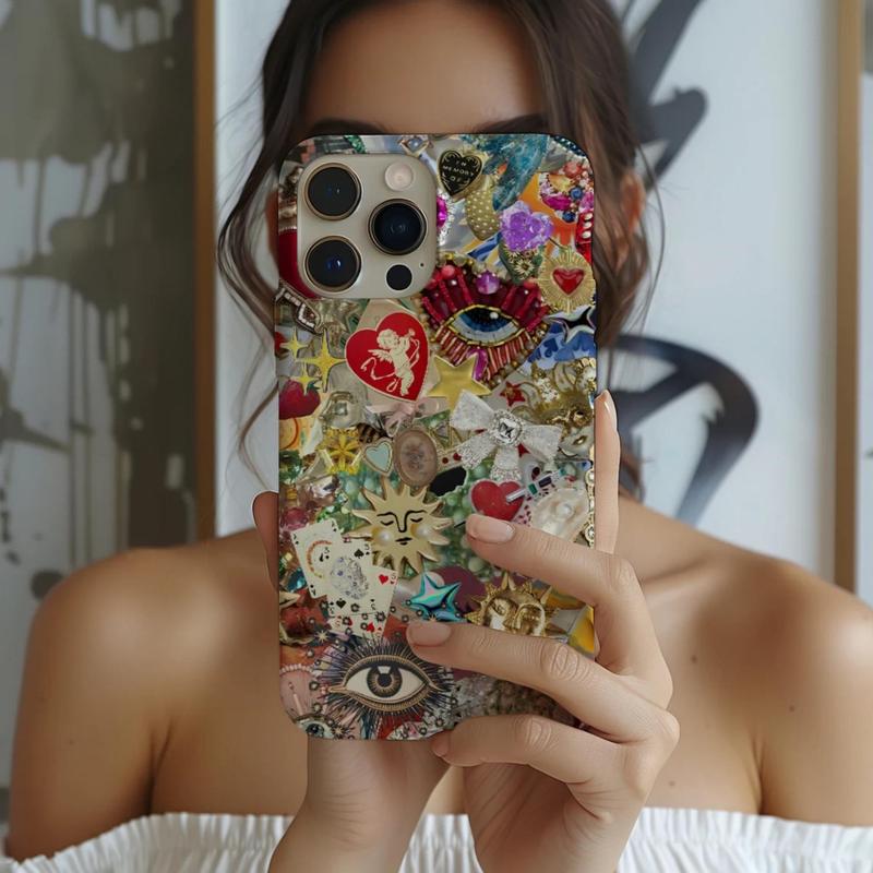 Creative Pattern Phone Case for Fall Gift, Decorative Phone Protective Cover, Phone Protective Cases Compatible with iPhone 11 12 13 14 15 Plus 15 Pro Max, Fall Decor