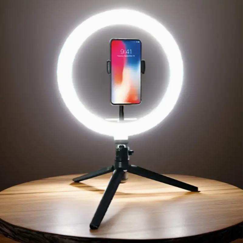 LED Ring Light with Tripod & Phone Holder, Adjustable Selfie Light, Selfie Ring Light for Photography, Video Blog, Makeup, Live