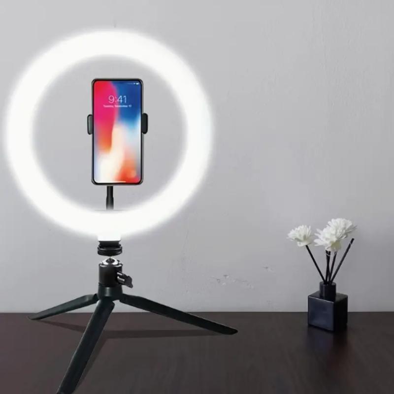 LED Ring Light with Tripod & Phone Holder, Adjustable Selfie Light, Selfie Ring Light for Photography, Video Blog, Makeup, Live