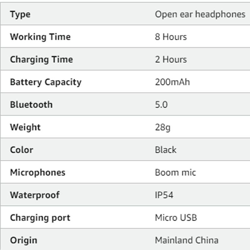 Wireless Earphone, Bone Conduction Headset, Business Headset with Adjustable Microphones, IP54 Waterproof Headphone for Training