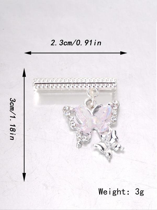 Butterfly Design Watch Band Decoration Ring, Rhinestone Decor Watch Band Ornament, Watch Accessories Compatible with Apple Watch Bands, Gift for Girls