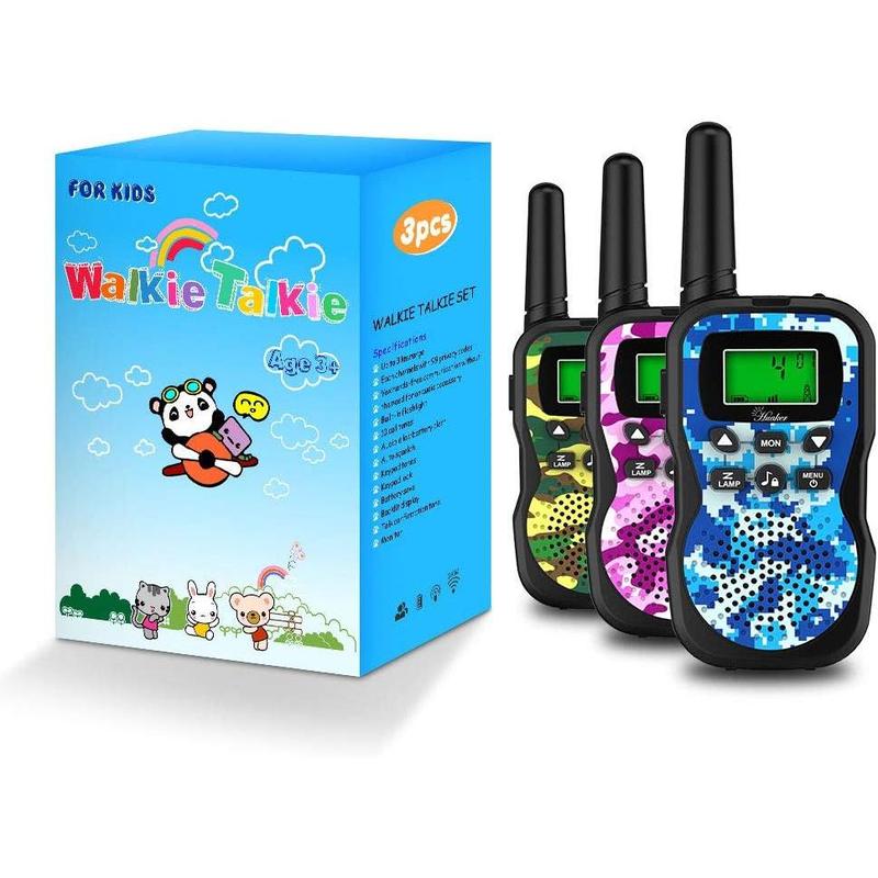 Walkie Talkies,3 Pack 22 Channels 2 Way Radio Toy with Flashlight and LCD Screen,3 Miles Range Walkie Talkies for  Outside Adventures, Camping, Hiking