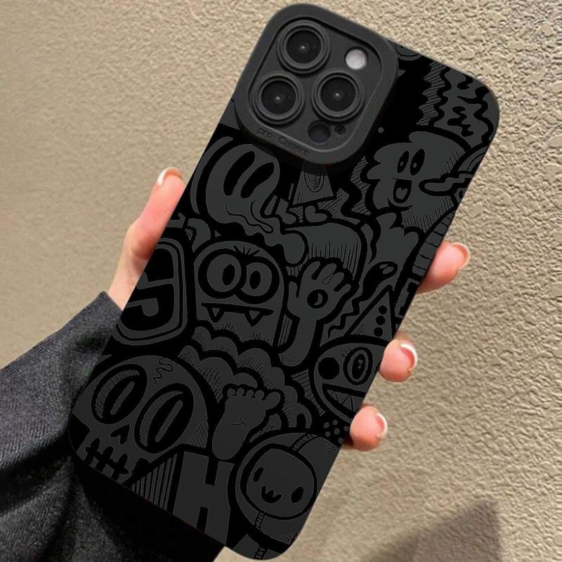 Cartoon Graffiti Pattern Phone Case, Anti-drop Cellphone Protective Case, Total Protective Shockproof Phone Cover for iPhone 11 12 13 14 15 16 Pro Max