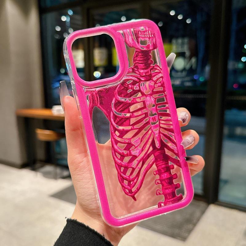 Skeleton Pattern Phone Case, Decorative Phone Protector Cover, Phone Accessories Compatible With iPhone 7 8 XR XS 11 12 13 14 15 Plus Pro Max