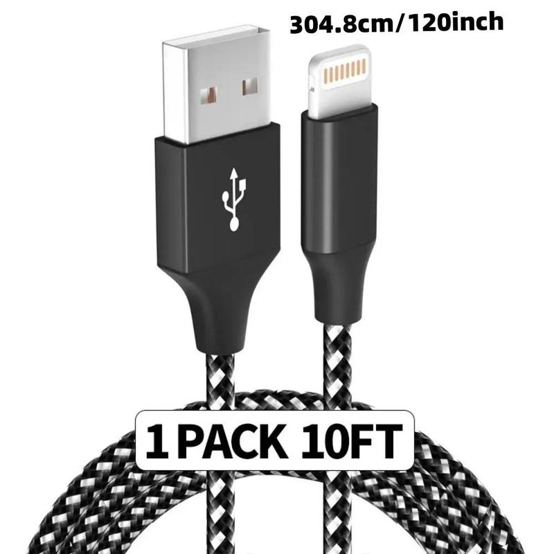 10FT [Apple MFi Certified] USB A Data Cable, Fast Charging Cables, Durable Nylon Braided USB Data Line Compatible with iPhone Apple 14 13 12 11 Pro Max XR XS X 8 7 6 Plus SE, Phone Charger, Summer Gift, Portable Chargers