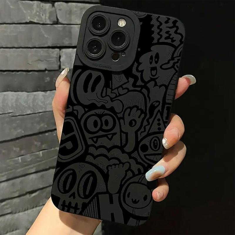 Cartoon Graffiti Pattern Phone Case, Anti-drop Cellphone Protective Case, Total Protective Shockproof Phone Cover for iPhone 11 12 13 14 15 16 Pro Max