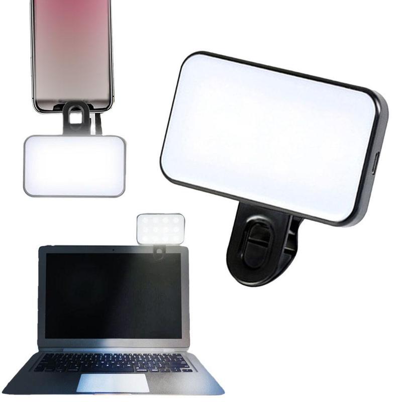 Portable Mini LED Selfie Light, Rechargeable LED Fill Light, Clip-on Design Selfie Light for Phone, Camera, Laptop, Video Conference