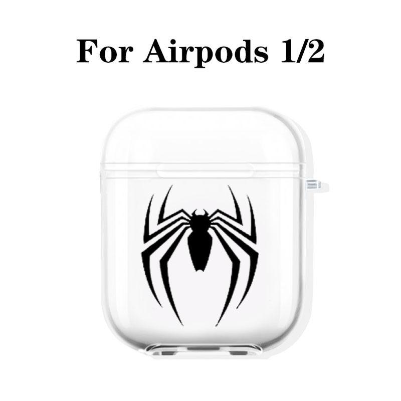 Spider Emblem Design Earphone Case with Hiking Buckle, Shockproof & Anti-fall TPU Earphone Cover for AirPods 1 2, 3, Pro, Pro 2, Gift for Friend