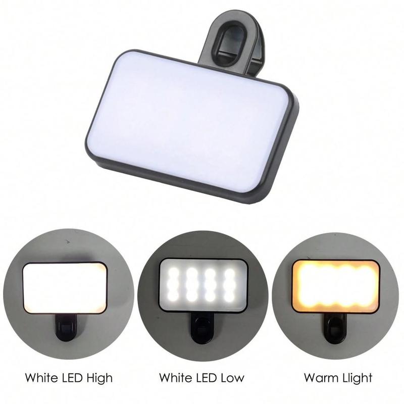 Portable Mini LED Selfie Light, Rechargeable LED Fill Light, Clip-on Design Selfie Light for Phone, Camera, Laptop, Video Conference