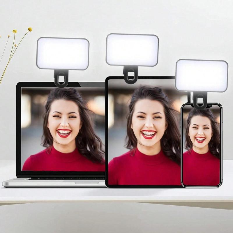 Portable Mini LED Selfie Light, Rechargeable LED Fill Light, Clip-on Design Selfie Light for Phone, Camera, Laptop, Video Conference