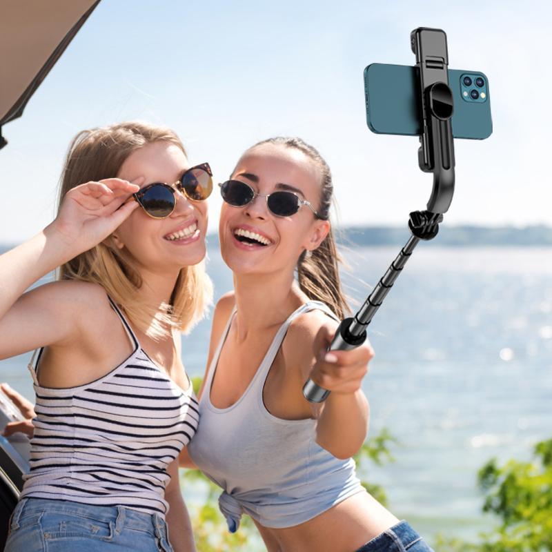 Wireless Selfie Stick Tripod, Bluetooth-compatible Selfie Stick with Detachable Fill Light, 360° Rotatable Phone Tripod Stand for Android & iOS