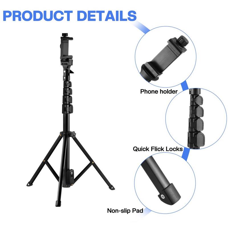 136CM Bracket Photography Adjustable Photo Studio Stand Portable Mount Aluminum Tripod Brackets Cellphone Holder Selfie Smartphone