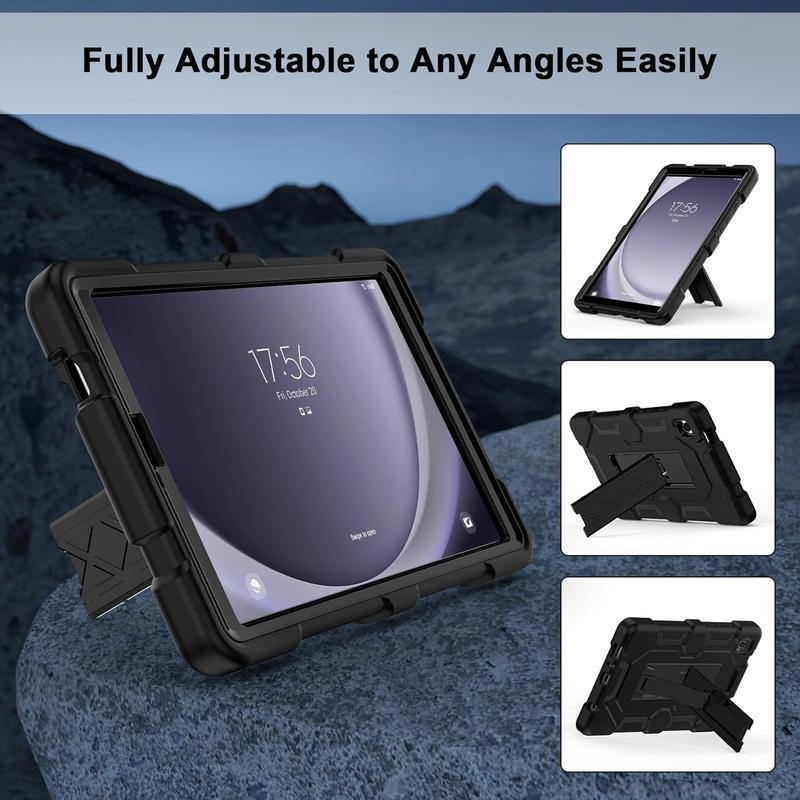 Case for Samsung Galaxy Tab A9 Case 8.7 Inch 2023 Model (SM-X110 X115 X117), Heavy Duty Shockproof Hybrid Three Layer Protective Cover with Kickstand for Samsung A9 Tablet 8.7