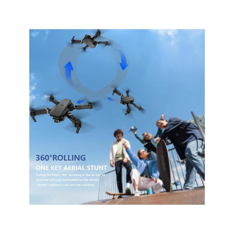 E88 Pro Drone With Dual Camera, WiFi FPV Double Folding RC Quadcopter Altitude Hold, Remote Control Toy For Beginner Men's Gift Indoor Outdoor Drone Christmas, Halloween, Thanksgiving Gift