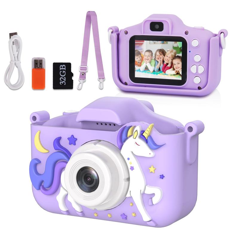 Unicorn Design Camera Toy, 1 Count HD Selfie Camera for Kids, Fun & Educational Selfie Toy for Children, Perfect Gift for Birthday, Christmas Gift