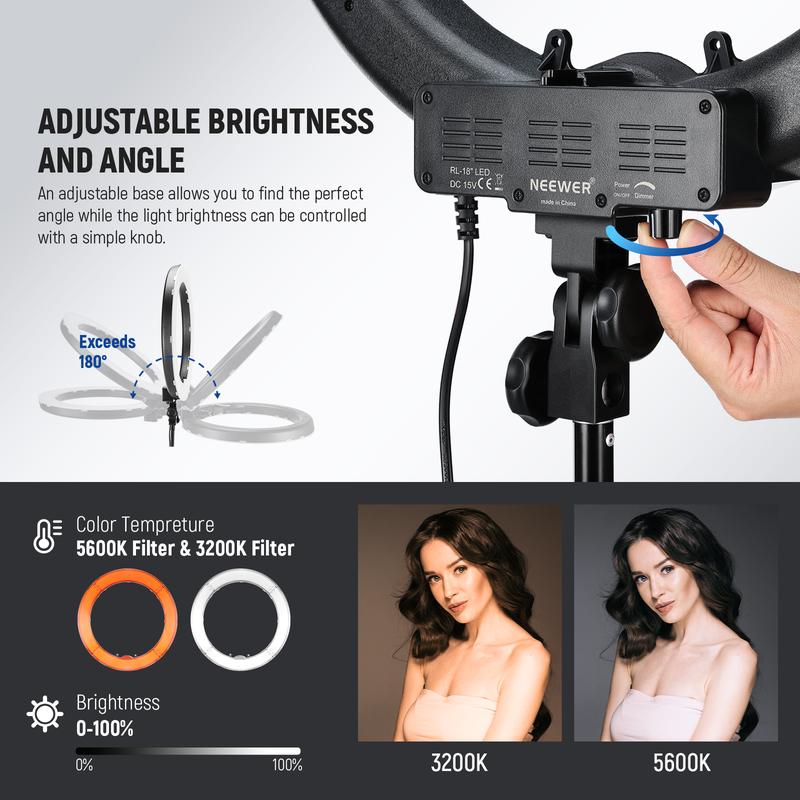 NEEWER RL-18 18 Inch LED Ring Light Kit