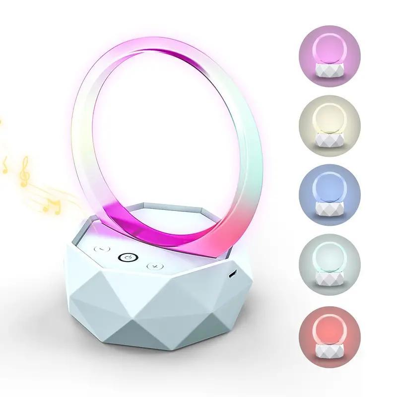 Wireless Speaker, Portable Mini Speaker with Night Light, Rechargeable Bluetooth-compatible Speaker, Ambient Light Speaker for Home Office