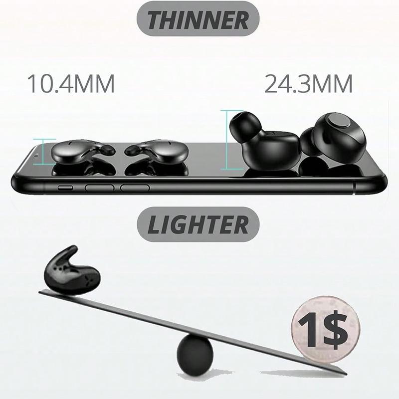 Invisible Sleep Headphones, Sleep Earbuds for Side Sleepers, TWS Wireless Earphone, Comfortable Wear Smallest Tiny Headphones Hidden Headphones, Noise Blocking Sleep Ear Buds,Bluetooth 5.3 Wireless Earbuds, In-Ear Ear Buds for Sleeping,Driving,Cycling