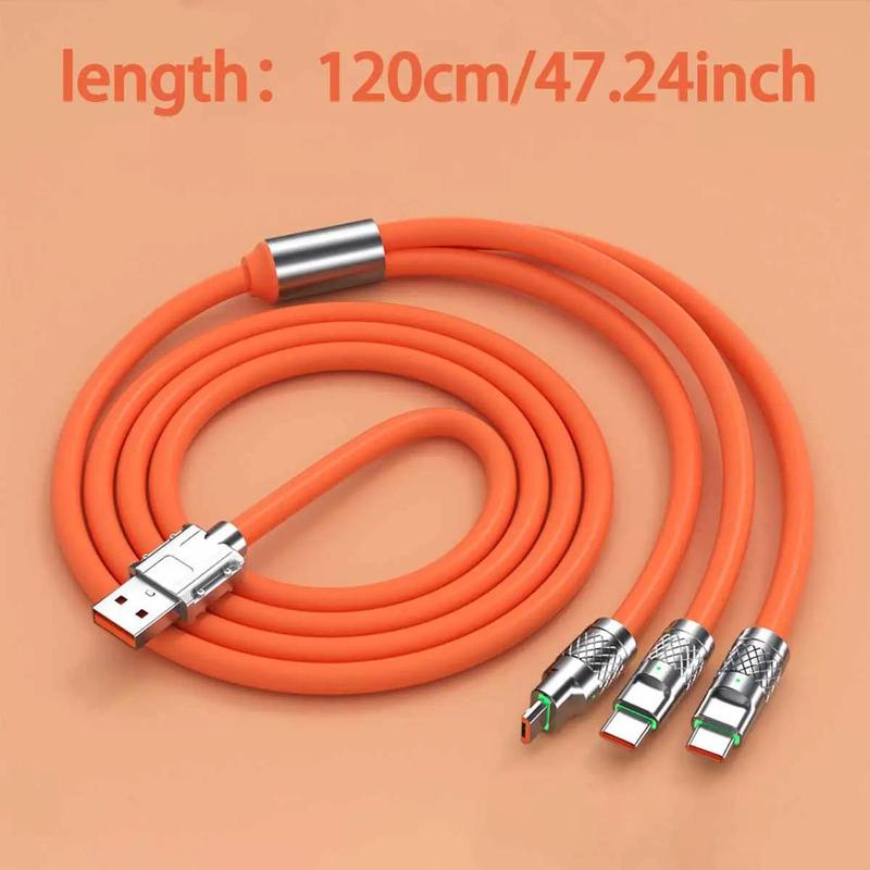 3 In 1 Micro USB C Type Charger Cable, 120W Smartphone Fast Charging Cable, Multifunctional Phone Charging Cable, Suitable For Android IOS Phone