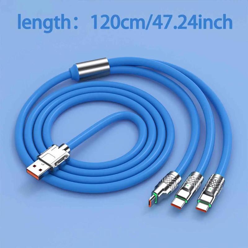 3 In 1 Micro USB C Type Charger Cable, 120W Smartphone Fast Charging Cable, Multifunctional Phone Charging Cable, Suitable For Android IOS Phone