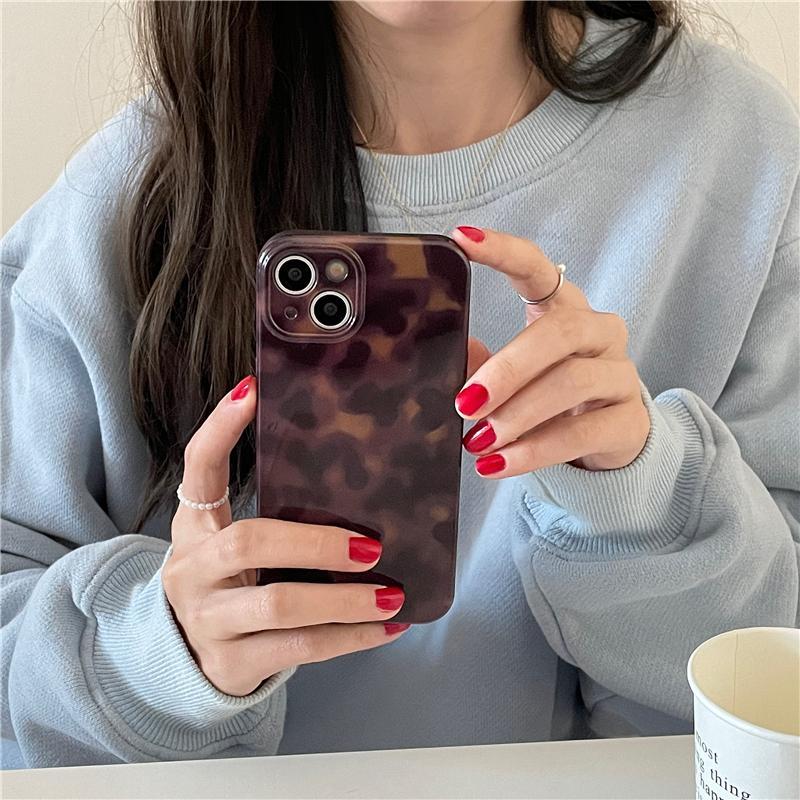 Vintage Leopard-Print Pattern Phone Case, Creative Anti-drop Protective Cover, Phone Accessories Compatible with iPhone 12 13 14 15 Pro Max