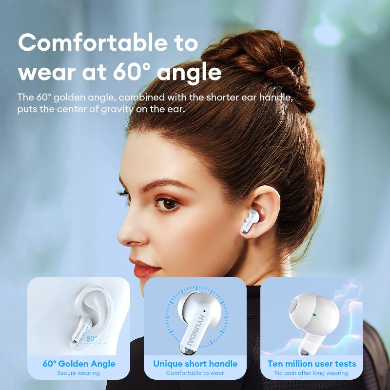 Hyundai Y10 AI  Wireless Bluetooth Headphones For Playing Music And Phone Call Support 75 Languages Face-to-Face& Simultaneous ,Video Voice Real Time Translation Headphone And Meeting Summary Function Earbuds