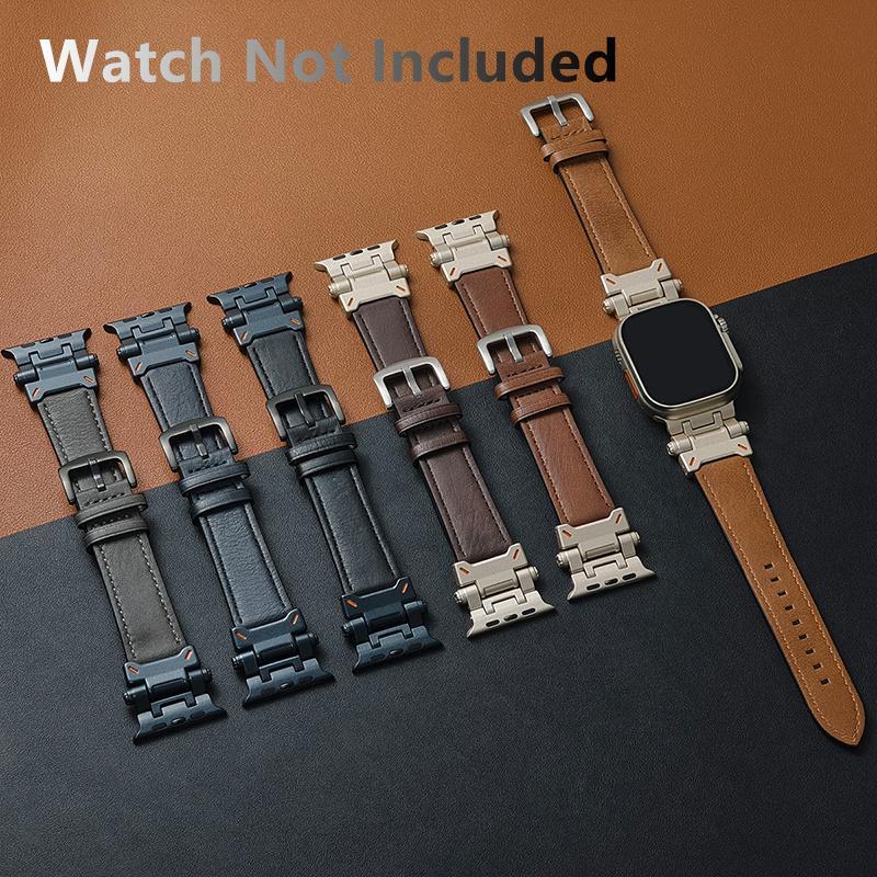 Business Artificial Leather Watch Band, Replacement Watch Band for Apple Watch Ultra 2 49mm, Wearable Accessories for iWatch Series 9 7 8 6 5 4 Se 3 45mm 44mm 42mm