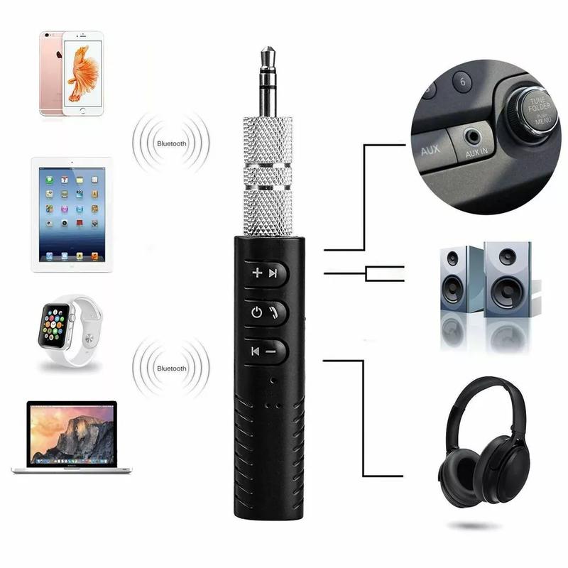 Wireless Bluetooth Receiver 3.5mm AUX Audio Stereo Music Hands Free Car Adapter