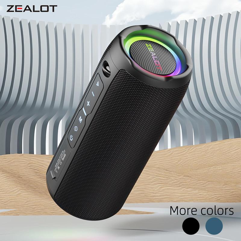 ZEALOT S49Pro Wireless Portable Speaker, 20W High Power Long Endurance Waterproof Speaker with RGB Light Effect, Bluetooth-compatible Speaker for Indoor, Outdoor, Hiking, Camping