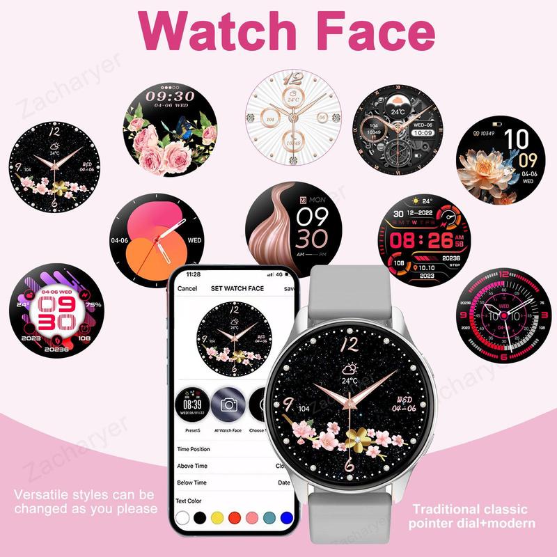 Multifunctional Smart Watch, Fashionable Digital Watch with Wireless Calling Dialing & Multiple APP Reminders, Sports Watch for Women & Men