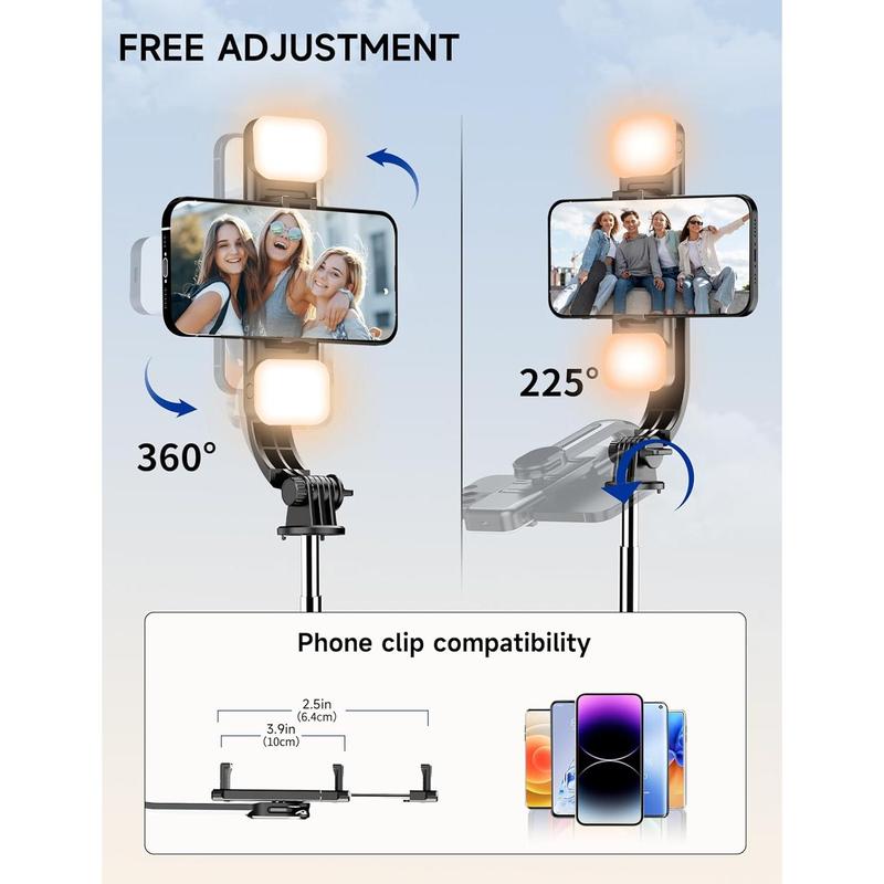 Wireless Remote Extendable Smartphone Tripod Stand 360 Rotation Compatible with iPhone  Android Samsung Smartphone Accessories Compact Selfie Stick