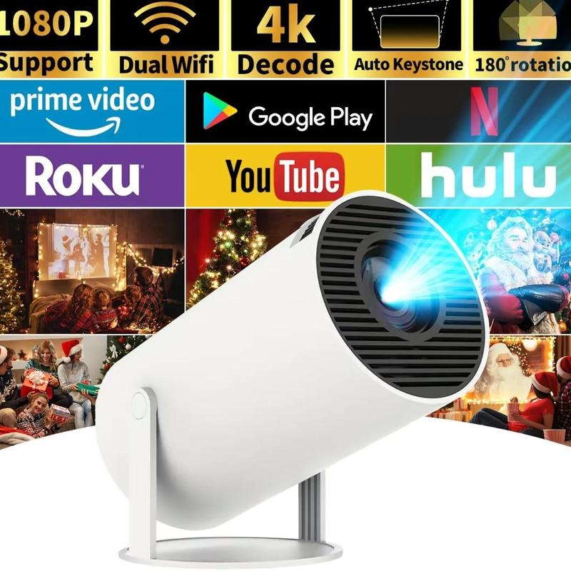 4K Projector Dual Wifi HY300 Screen EU Plug Hi-Chip A3100 200ANSI 1280*720P Audio Durable