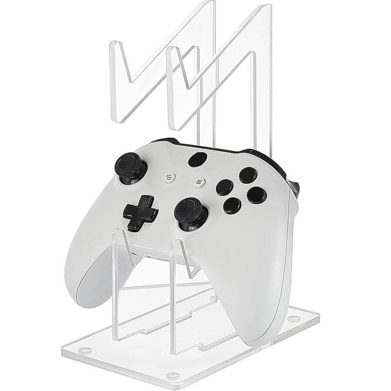 Game Controller Holder, 1 Count 2 Tiers Universal Dual Controller Stand, Headphone Holder, Acrylic Clear Controller Display Stand, Detachable Gamepad Desktop Stand [without Game Controller]