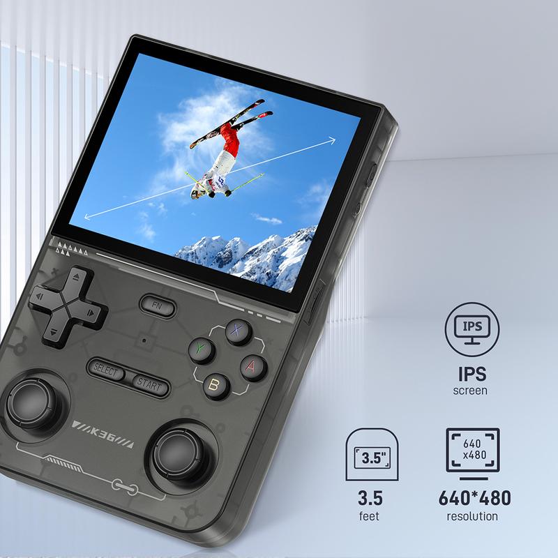 K36 Dual Joystick Handheld Retro Game Console  3.5 Inch IPS Screen Portable Video Game Console  portable gamer handheld retrogamer36s super nes game boy portable retro gameemulator portable gameconsole Charging Lithium Protection Chargeable hald  held