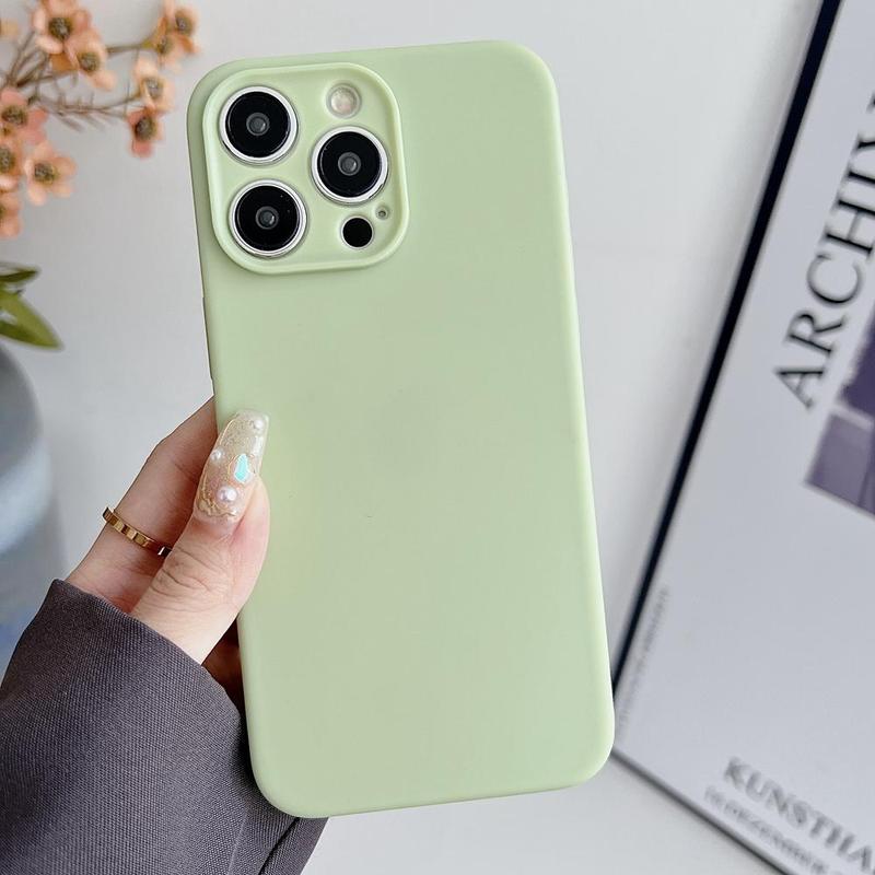 Solid Color Phone Case, Simple Fashionable Anti-fall Phone Protective Cover, 1 Count All-inclusive Shockproof Phone Cases for iPhone 15 Pro Max 15 Plus 14 Pro Max 14 Plus 13 Pro Max Case iPhone 13