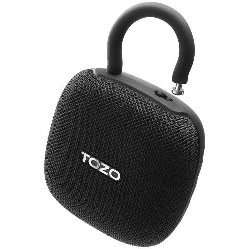 TOZO PE1 Portable Bluetooth Speakers with Adjustable Carabiner, Mini Bluetooth Wireless Shower Speaker with IPX8 Waterproof, 32H Playtime Punchy Bass Audio Speaker for Home, Outdoor and Travel, Black