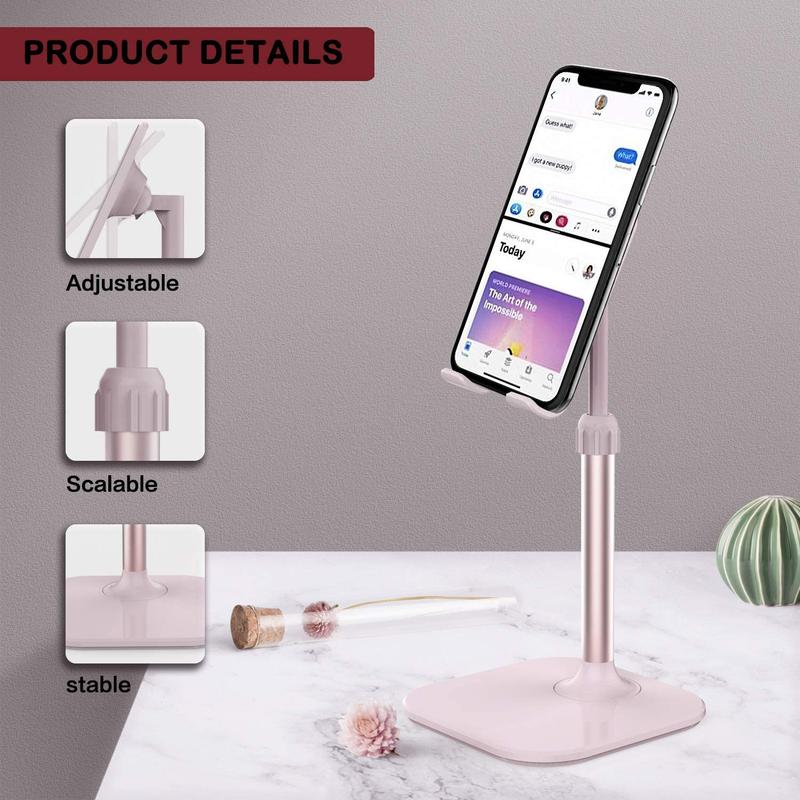 Doboli Cell Phone Stand, Phone Stand for Desk, Phone Holder Stand Compatible with Iphone and All Mobile Phones Tablet, Christmas Stocking Stuffers Gifts for Adults Women Men Mom Wife, Pink Doboli