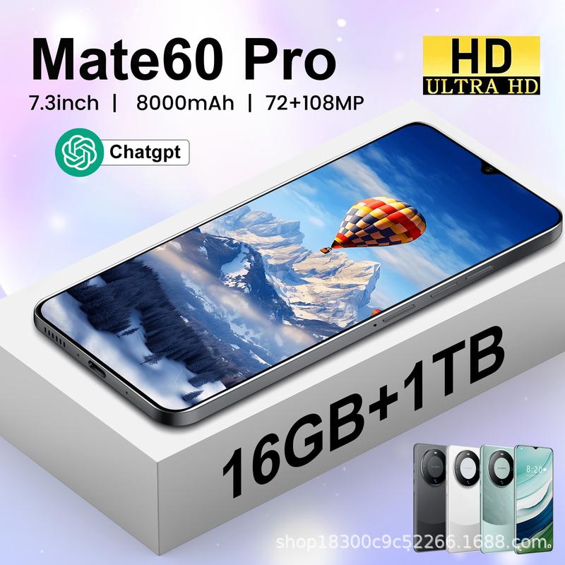 2024 new product mate60Pro Android 8.1 smartphone 7.3 inch HD camera factory stock all-in-one machine