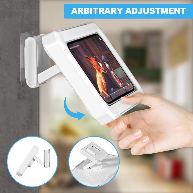 Punch-free Bathroom Mobile Phone Box Summer Anti-fog Waterproof Mobile Phone Holder with Retractable & Rotatable,Adjustable Tablet Phone Holder Mount for Home Washroom Mirror, Cellphone Stand, Smartphone Accessories