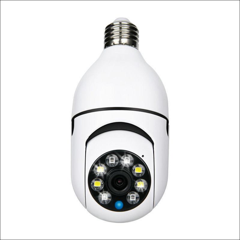 E27 Bulb Monitor Light suitable for outdoor, surveillance camera, easy installation, with motion tracking alarm, color night vision, two-way audio.