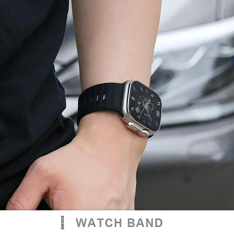 Slim Silicone Sport Watch Band, Soft & Breathable Watch Band for Men Women, Fashion Watch Band for iWatch Series SE 9 8 7 6 5 4 3